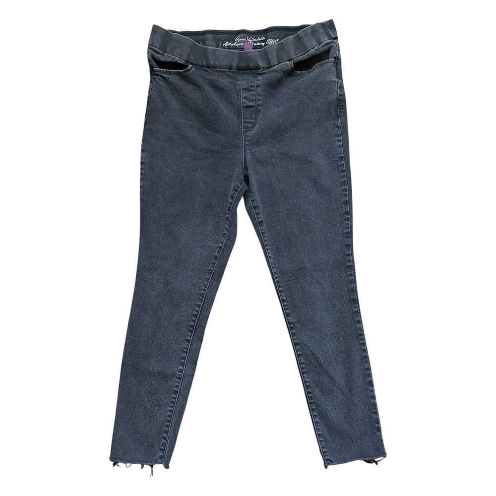 Gloria Vanderbilt All Around Slimming Effect Black Pull On Raw Hem Skinny Jeans